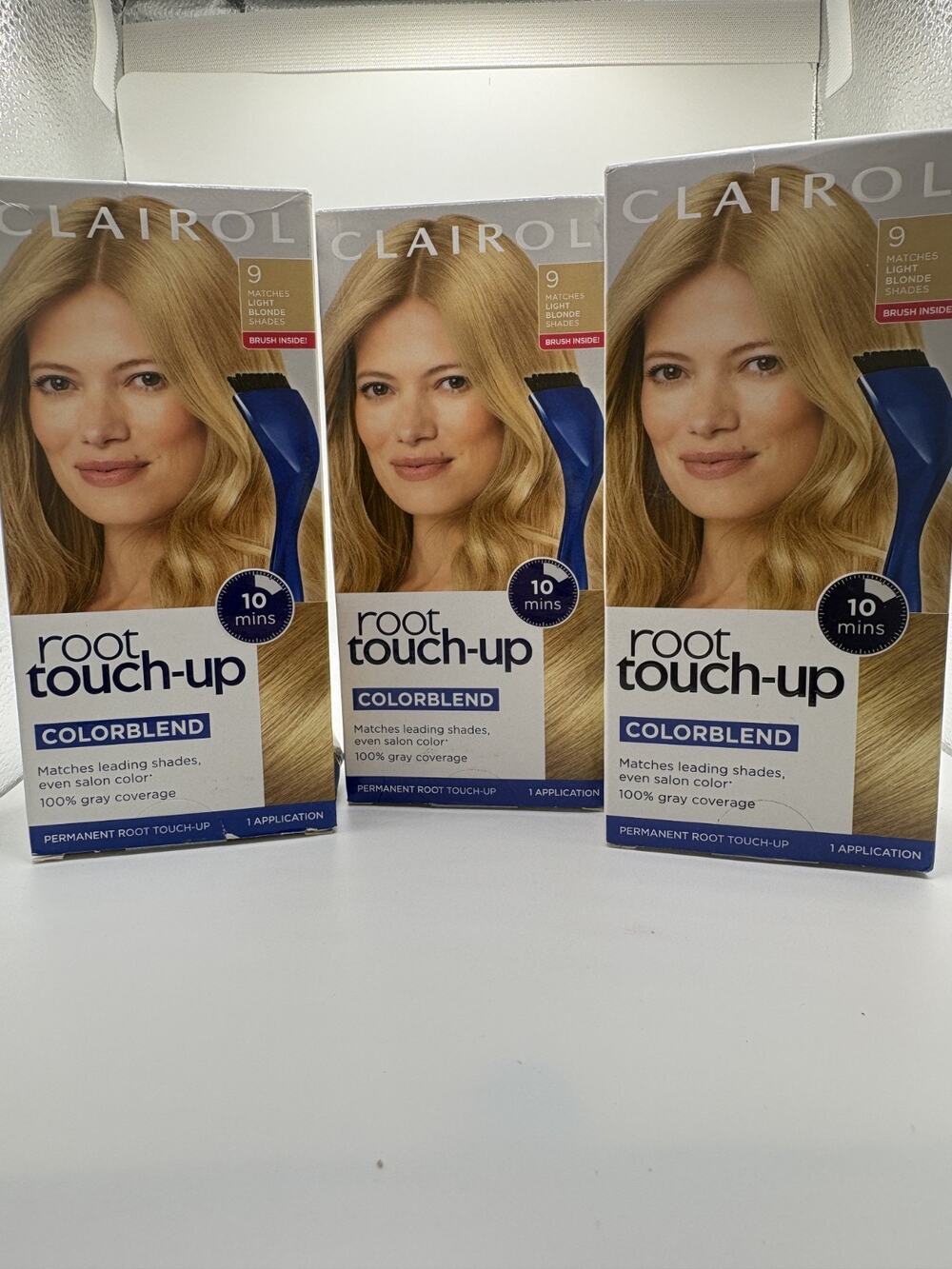 Clairol Root Touch-Up #9 Permanent Hair Dye Light Blonde Lot Of 3 Boxes Hair Col